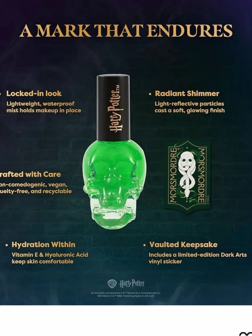 Harry Potter Morsmordre Illuminating setting spray NEW